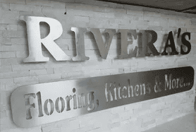 Rivera's Flooring Kitchens and more logo in Silver